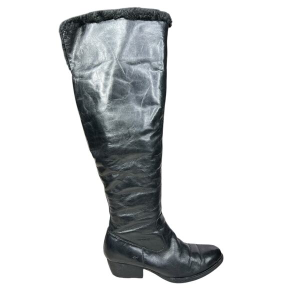 Born Women’s Black Leather Over The Knee Shearling Lined Riding Boot Size US 10 - Picture 9 of 13